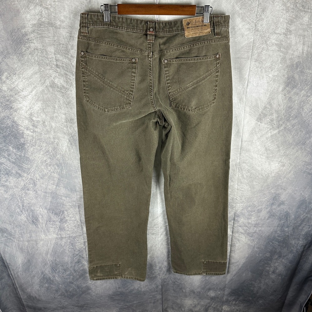 Vtg Columbia Sportswear Men 36x32 Olive Green Canvas Outdoor Hiking Pants AM8554